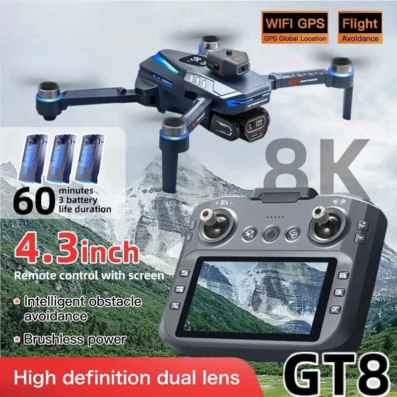 Jjrc Drone X12 - オリジナルGT8ドローン 8Kプロフェッショナルデュアルカメラ GPS FPV ブラシレスモーター オプティカルフローホバリング